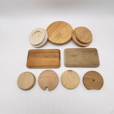 Zertifiziertes Holzdeckel für 20 mm Glasgefäße aus Holz in einfacher Farbe und Glasmaterial