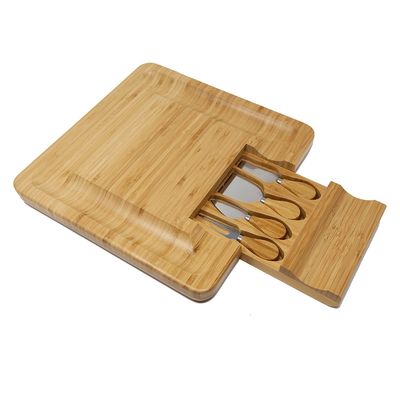 All-Season-Bamboo-Serving Tray mit Käsebrett und individuell angepasstes Logo akzeptables Messer-Set