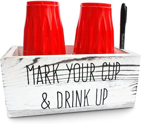 Doppel-Weiß Kiefer-Solo Einweg-Taschenhalter für rustikales Party-Versorgung