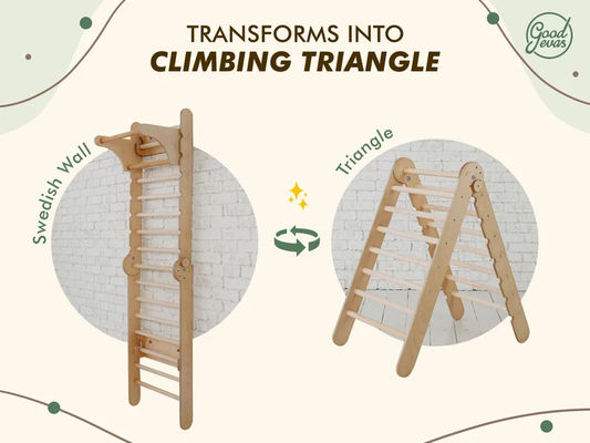 Montessori Kletterer Kleinkinder Spielplatz mit individuellem Logo und Kinderspielzeug