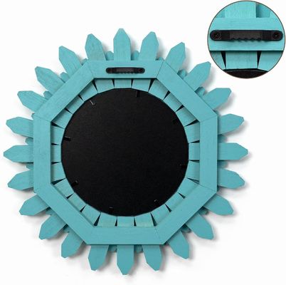 Dekorativer Wandspiegel in Weiß oder Ihrer Farbe 12 Zoll rustikales Holz Sonnenstrahl Boho-Stil