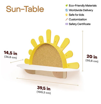 Umweltschonende Sonnenlicht-Wand-Tisch- und Stuhl-Set für Kleinkindermöbel