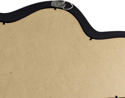 Schöne Wohnkultur Unregelmäßiger Wandspiegel mit schwarzem Holzrahmen und moderner Badezimmerdekoration