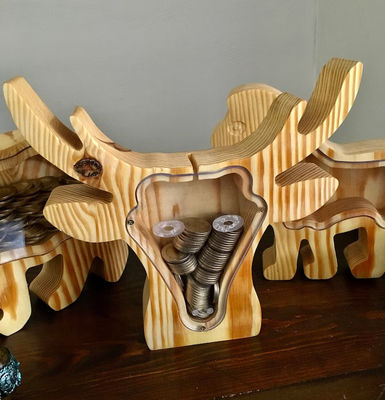 Kindergeschenk Holztier-Schweinchenbank Persönlichkeits- und Lack-Weihnachts-Überraschung