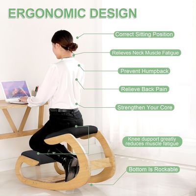 Ergonomischer Knie-Schaukel-Knie-Stuhl Moderne aufrechte Haltung Stuhl für Haus Hocker Ottoman
