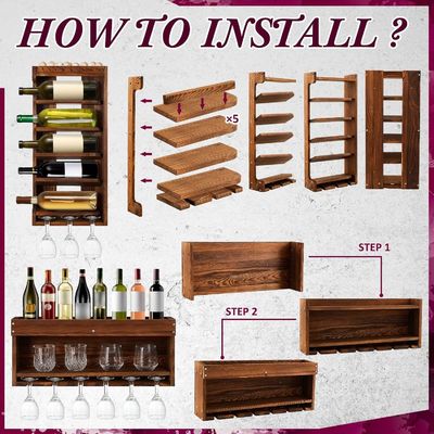 Moderne und schicke Wein-Display-Lagerhalter mit Flaschen-Stemware-Glashalter