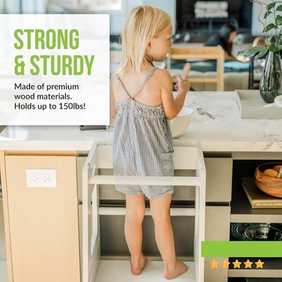 Benutzerdefiniertes Logo Akzeptabel Graues Kind Stehend Turm für Kinder im Montessori-Stil