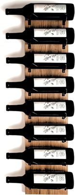 Wandmontiertes Holz-Weinregal für Wandbildschirm schwarze Halterungen