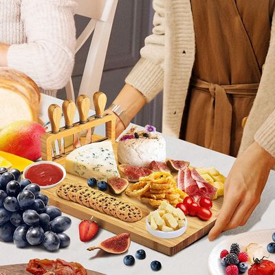 Edelstahl-Käse-Messer Bambus-Käse-Tisch-Set für die Kartoffeln und das Servieren