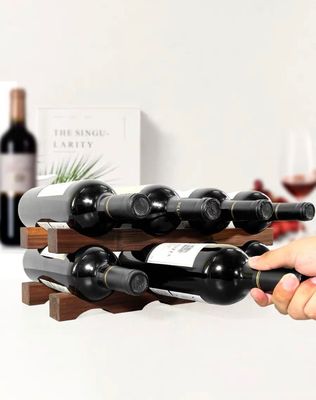 Tischflaschenregal für Wein Holz-Wein-Display-Regal für Platz-Sparorganisation