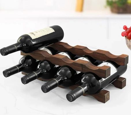 Tischflaschenregal für Wein Holz-Wein-Display-Regal für Platz-Sparorganisation