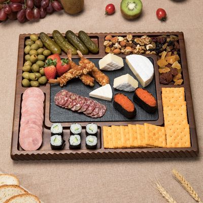 Servieren Sie Ihren Käse mit Stil mit unserem zweiseitigen Schiefer- und Edelstahl-Schnitzel-Set