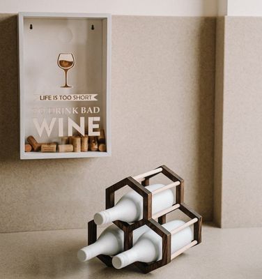 Funktionssparende Fläche 202404 Holz-Honeyball-Weinhalter Stehendes Weinflaschenregal