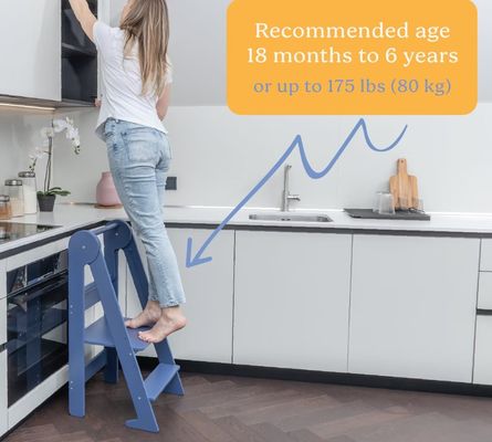 Drucken von verbrannten Küchenhocker für Kleinkinder mit 3 einstellbaren Höhenklappungen Ja