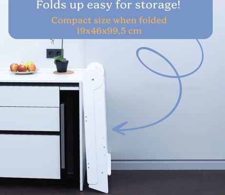 Drucken von verbrannten Küchenhocker für Kleinkinder mit 3 einstellbaren Höhenklappungen Ja