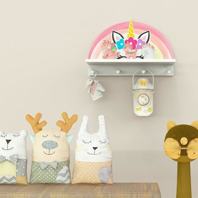 Schwebendes Regal und Haken Multifunktionales Kindermantelregal für Mädchen Schlafzimmerdekoration