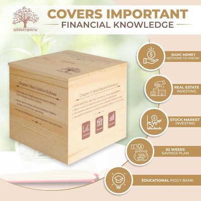 Holz Piggy Bank Bildungs-Nicht-Faltregal für Jungen und Mädchen Groß unzerbrechliches Design