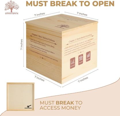 Holz Piggy Bank Bildungs-Nicht-Faltregal für Jungen und Mädchen Groß unzerbrechliches Design