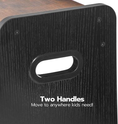 Individuelles Logo Rustikalbraun Zwei-Schritte-Kinderhocker mit Griff