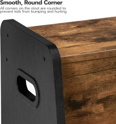 Individuelles Logo Rustikalbraun Zwei-Schritte-Kinderhocker mit Griff