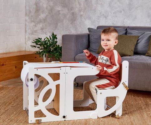 7 in 1 Cabrio-Tower-Tisch für Kleinkinder mit Rückenlehne