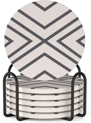 Individuell angefertigte runde 4'6 Stück Marmor lackierte Absorptionsstein-Keramik-Straßenbahn mit Stand