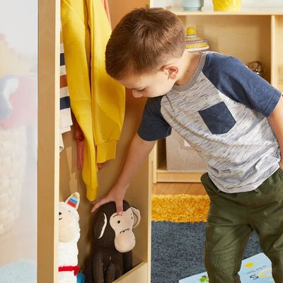Kinderspiel-Täuschen-Rotations-Kleidung-Aufbewahrung mit 2 Spiegeln und Haken im modernen Design