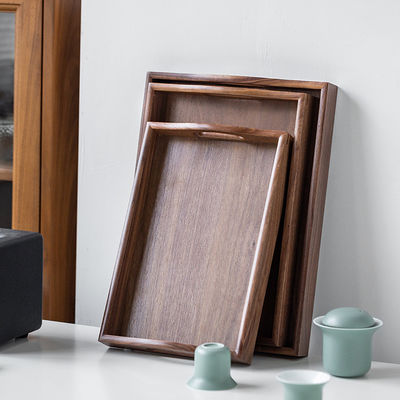 Personalisiertes Logo Akzeptabel Handgefertigt Ende Walnussholz Servierfach mit Handgriffe