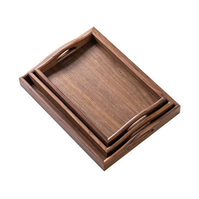 Personalisiertes Logo Akzeptabel Handgefertigt Ende Walnussholz Servierfach mit Handgriffe