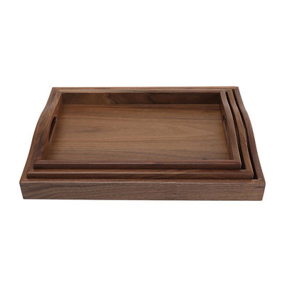 Personalisiertes Logo Akzeptabel Handgefertigt Ende Walnussholz Servierfach mit Handgriffe