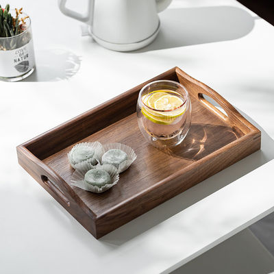 Personalisiertes Logo Akzeptabel Handgefertigt Ende Walnussholz Servierfach mit Handgriffe