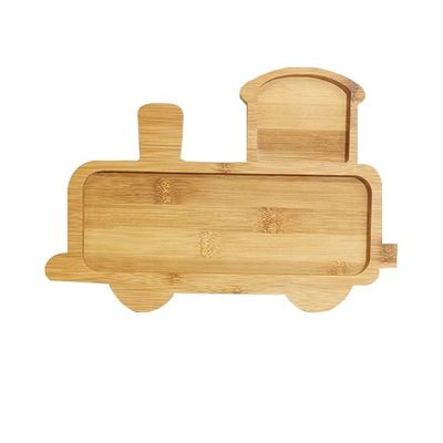 Bambus Baby Teller Dessert Teller Kinder Tischgeschirr Teller mit Cartoon Besteck Set