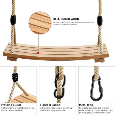 Anpassungs-Logo Akzeptables Gymnastik-Swing-Set für Kinder Erwachsene Kinder Holz Baum Swing-Sitz