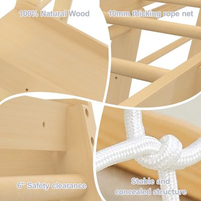 Kleinkinder Holzklettern Spielzeug für Innen-Spielplatz und Spiel Druck Lasergravierung