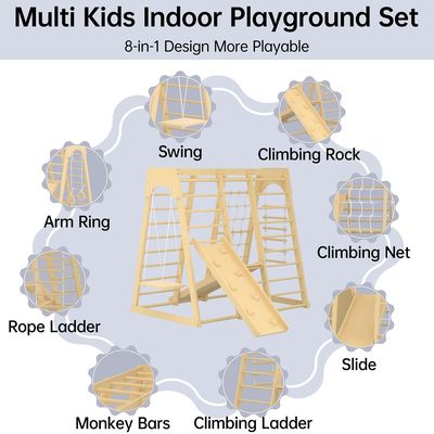 Kleinkinder Holzklettern Spielzeug für Innen-Spielplatz und Spiel Druck Lasergravierung