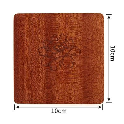 All-Season Square Shape Sapele Holz-Coaster für Trink Tasse Tee individuell