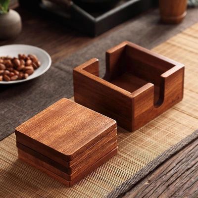 All-Season Square Shape Sapele Holz-Coaster für Trink Tasse Tee individuell
