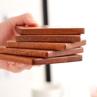 All-Season Square Shape Sapele Holz-Coaster für Trink Tasse Tee individuell