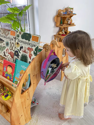 Weihnachtsgeschenke Umweltfreundliche Montessori-Bücherregal für 202406 Kinder Holztischstuhl