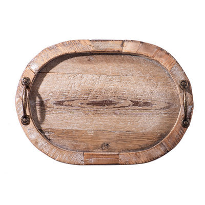 Metallgehandelte Holz-Serviertray für Tee und Freizeit
