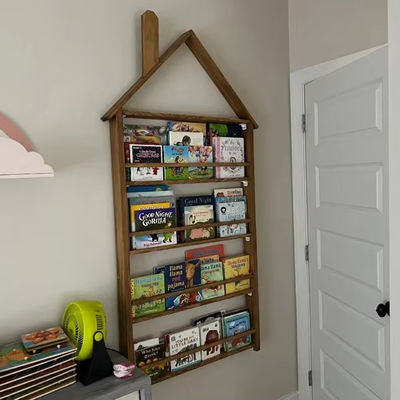202406 Kinderbuchregal Holzwand Montessori Massivholz Kinderzimmer Wandregal