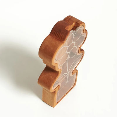202407 Ostergeschenk Raketen-Münzenbank für Kinder Handgefertigt Holz Daisy-Blumenpflanze Piggy Bank