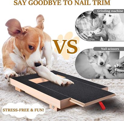Lackiertes Holz-Hunde-Kratzplatten mit abnehmbarem Deckel und Leckerbissen zum Nageltrimmen