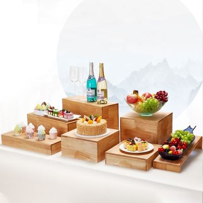 25x39cm Maßgeschneiderte Designs Eichenholz Kekse Dessert Stand für Nachmittagstee