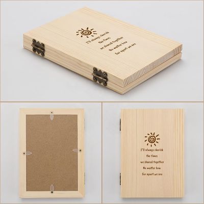 Holzpaar-Foto-Rahmen mit individuellem Laser-Gravur-Personaltext