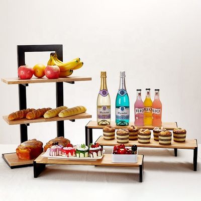 Massivbuchholz Multifunktionales Dessert-Display-Rack für modernen Sushi-Kuchen-Buffet-Stand
