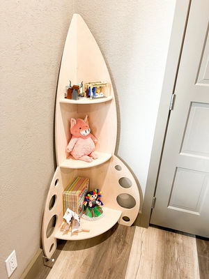 Holzbuchregal Druck mit Lasergravierung Montessori Spielzeugregal für Kinderzimmer Lagerhaus