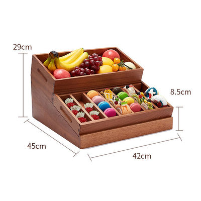 Multifunktionales Holz Brot Früchte Pflanzen Lagerung Kiste Lebensmittel Brot Anzeigekiste 20x20x30cm