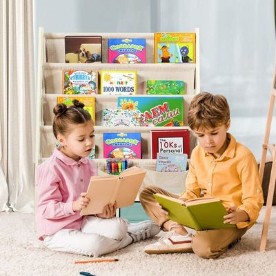 Wohnzimmermöbel Holz Bücherregal-Organisator mit 4 Schleifregalen und 2 ausziehbaren Spielzeuglagerkästen