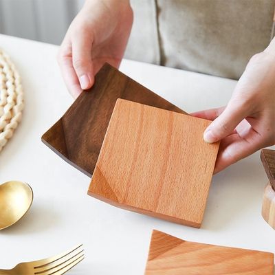 Unregelmäßige, umweltfreundliche, wasserdichte Kaffeetasse-Coaster, nachhaltige Buche, Holztasse-Matte